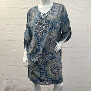 BoheeWohee Women Bohemian Vintage Necktie Printed Ethnic-Style Summer Dress L